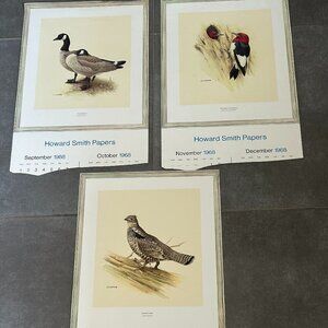 Vintage 1968 & 1969  Calendar Prints J.F. Lansdowne Birds